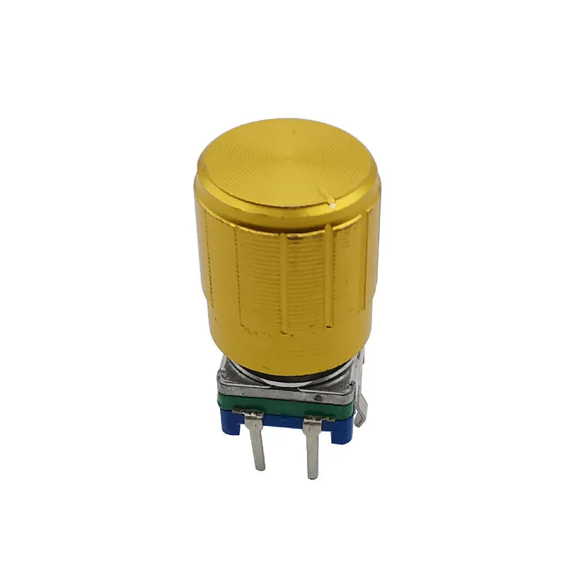 5Pcs 360 Degree Rotary Encoder EC11 Knob 20 Position 5 Pin Button Handle Length 15/20mm With A Built In Push Button Switch