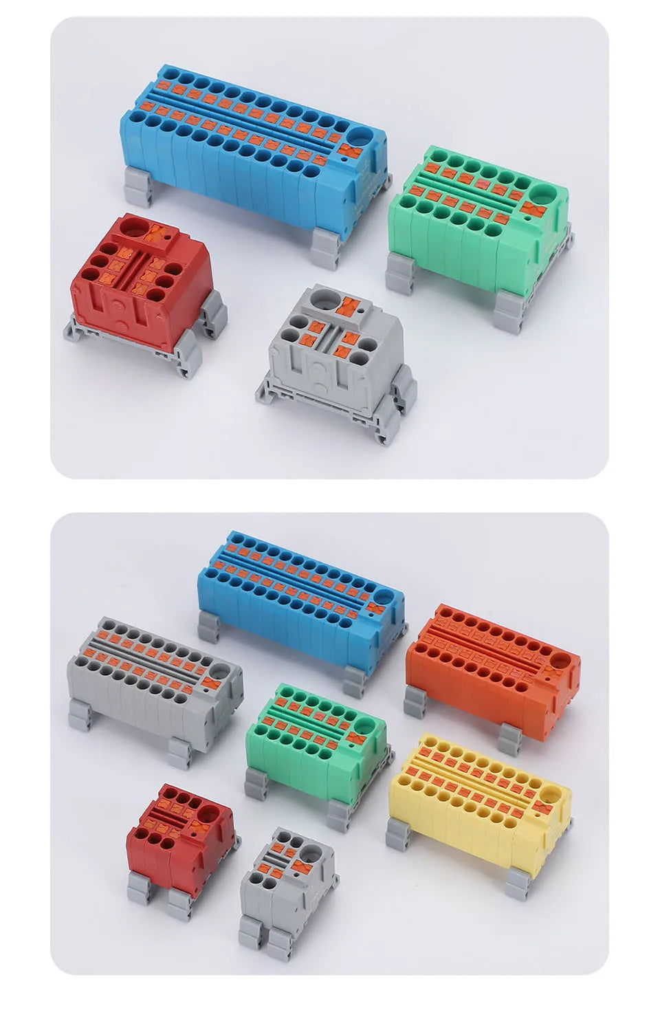 Push-in Terminal Block PTF6X2.5mm One in Multiple Out Splitter Spliceable Wire Connectors DIN Rail Junction Box Electrical Joint