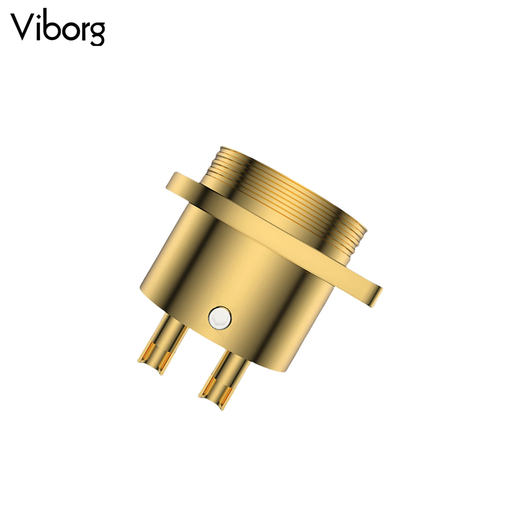 1pc Viborg High End GM16G Pure Copper Made Gold plated Micro Male Connector 2pin GX16 aviation GX16 Male socket Chassis