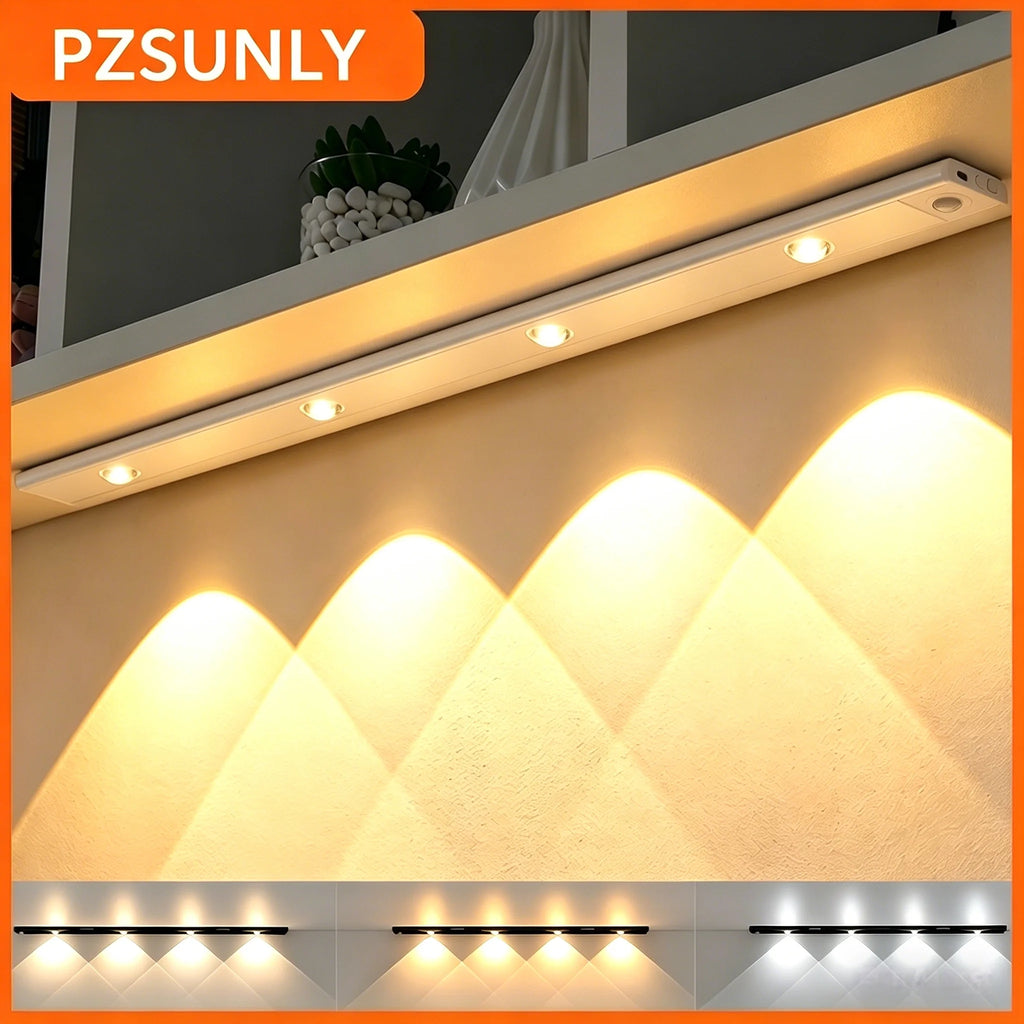 LED Cabinet Light USB Rechargeable Motion Sensor Dimmable LED Night Lamp For Kitchen Wardrobe Closet Home Lighting 20/30/40/50CM