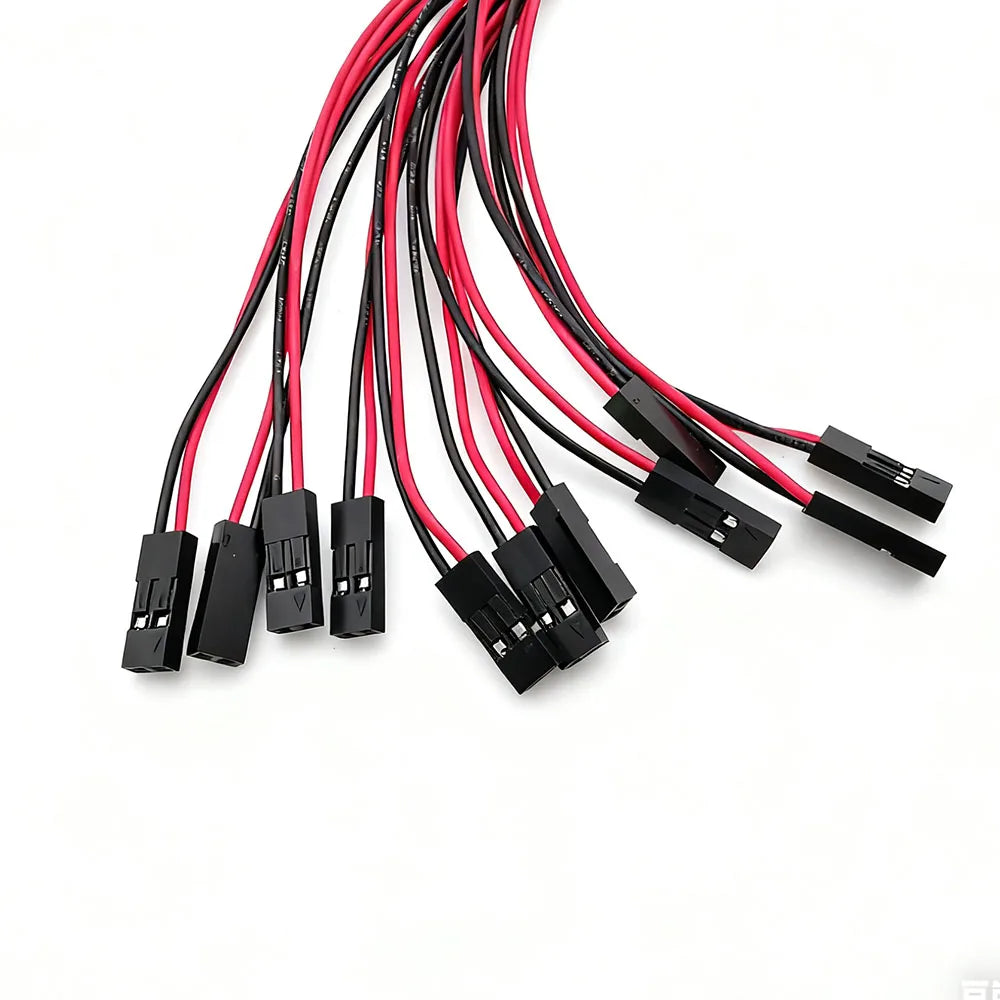10-50Pcs 2 Pin 2.54mm Pitch Female Jack for Dupont Connector 2P Socket with 26AWG PVC Wire Jumper Cable for Dupont Line PCB DIY