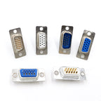 10PCS DB9 Adapter Connector Core RS232 Serial COM Plug Connectors Hole/pin DB15 Female Male Port Socket D Sub DP9 Plastic Case