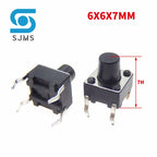 20/50PCS 6X6 6X6X5mm DIP 4Pin Tactile Micro Push Button Switch 6*6*4.3/5/6/7/8/9/10/11/12/13MM Micro Touch Button Power Switches