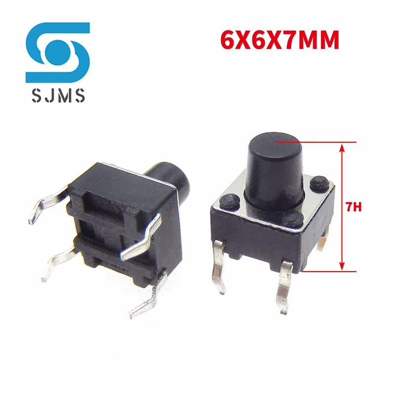 20/50PCS 6X6 6X6X5mm DIP 4Pin Tactile Micro Push Button Switch 6*6*4.3/5/6/7/8/9/10/11/12/13MM Micro Touch Button Power Switches