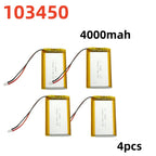 2.0-4.0AH 103450 Polymer Lithium Rechargeable Battery JST PH 2.0mm 2pin Plug for Camera GPS Navigator MP5 Bluetooth Headset