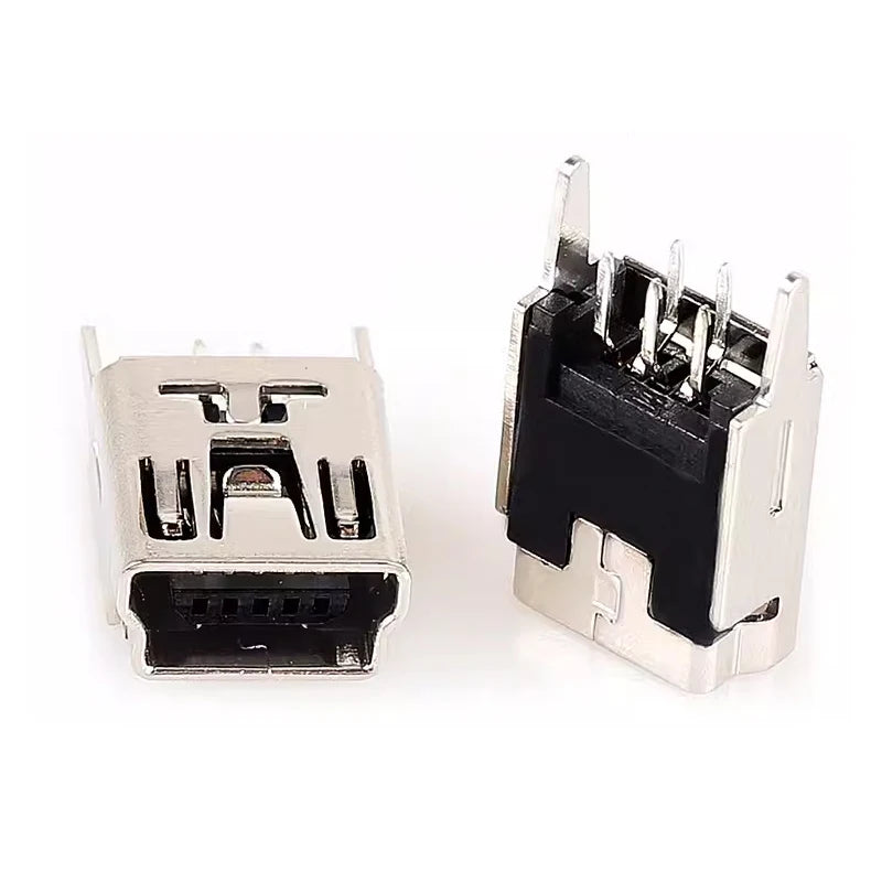 10PCS Mini USB SMT SMD DIP 5 Pin Female Mini Type B Socket Connector Plug Straight DIP Jack Tail Connector Plug-in MINI USB