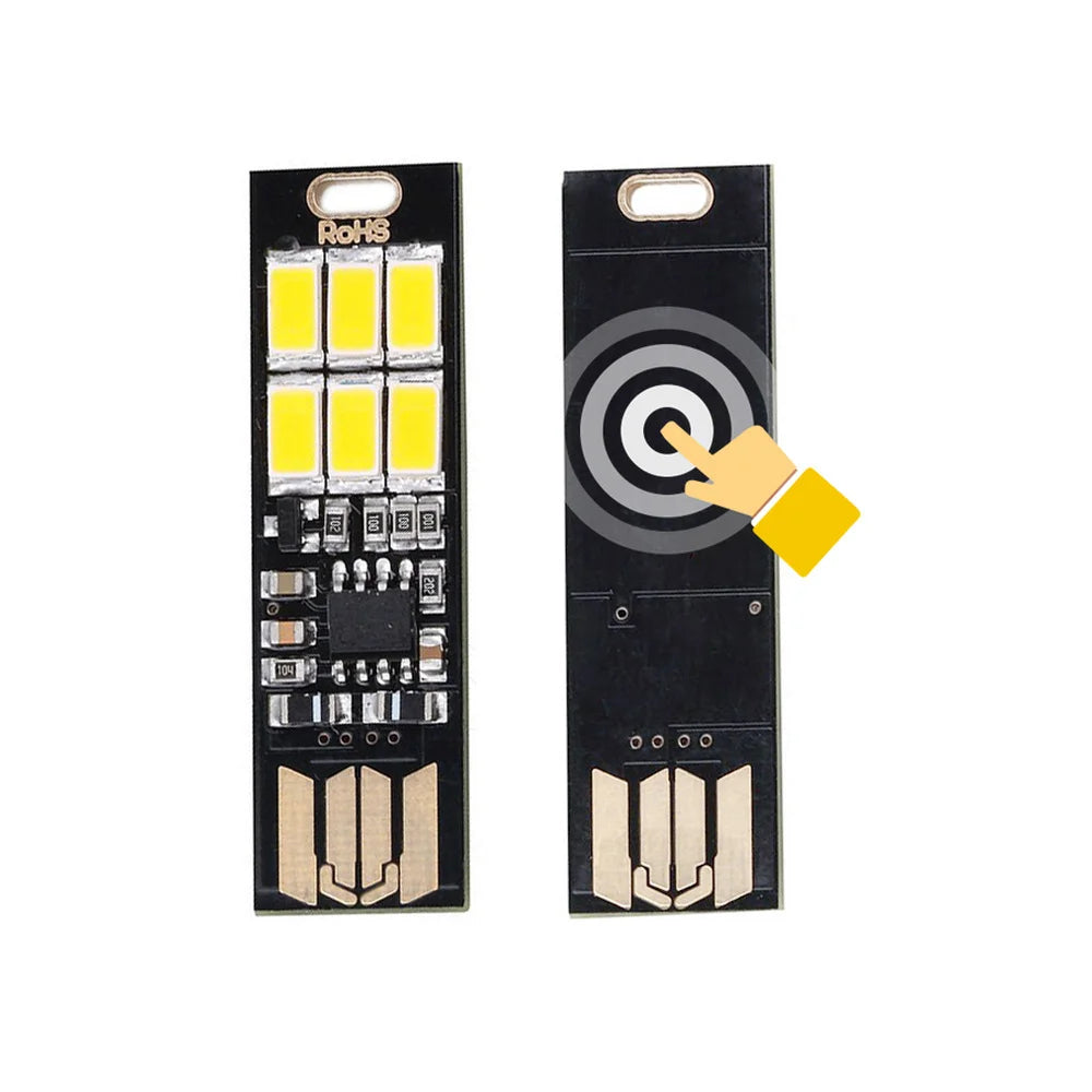 5pcs Portable Mini 5730 USB 6 LED Light 5V Touch Sensor Dimmable Night Light for Power Bank Computer Laptop Book Reading Lamp