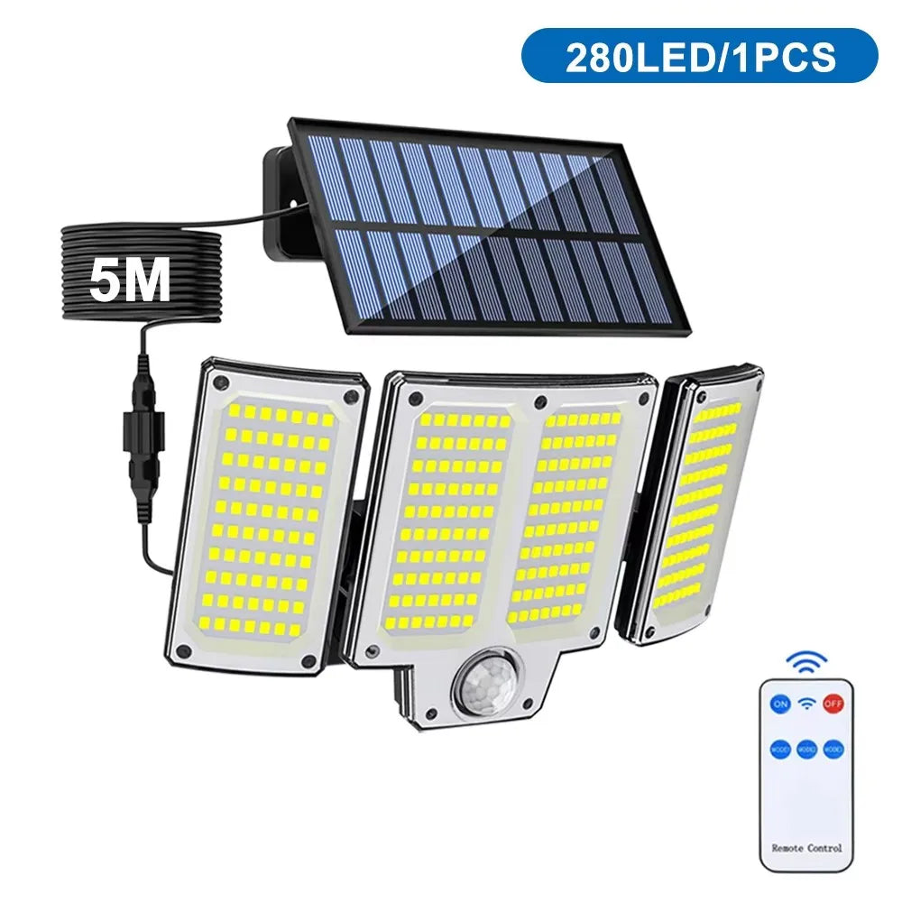 280/234/106 LED Solar Wall Lights Outdoor Motion Sensor Solar Flood Street Lamp with Adjustable Lighting Head For Street Gardens