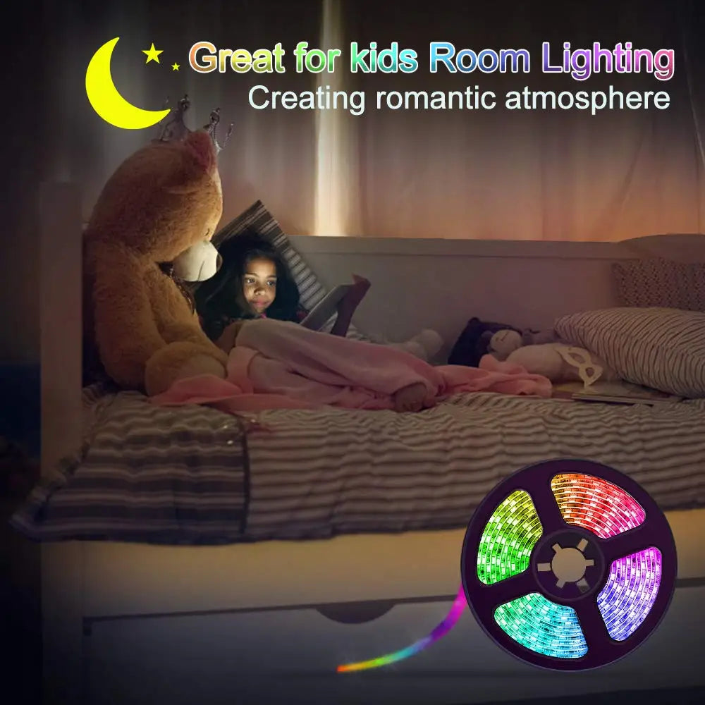 5V 5050 RGB LED Strip Light Battery Power 3 17 24 KEY Remote Control Kit Waterproof Ribbon Tape Stable Led Strips Home Decor