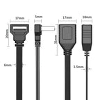 65W USB 1 to 2 Fast Charging Elbow Computer Extension Cord Flat Data Cable Mobile Phone Car Expander Carplay Splitter 10/20cm