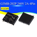 5V 12V 24V DC-AC Solid State Relay Module G3MB-202P G3MB 202P PCB SIP SSR AC 240V 2A Snubber Circuit Resistor Relay Switch