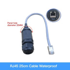 IP68 RJ45 Network Connector with LAN Wire M20 Waterproof Ethernet Retardant Terminal Connectors Quickly RJ45 Panel Plugs with DC