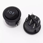 2/5pcs KCD1 20mm Round Switch 6PIN ON-OFF-ON 3 Position Rocker Switch 10A 125V