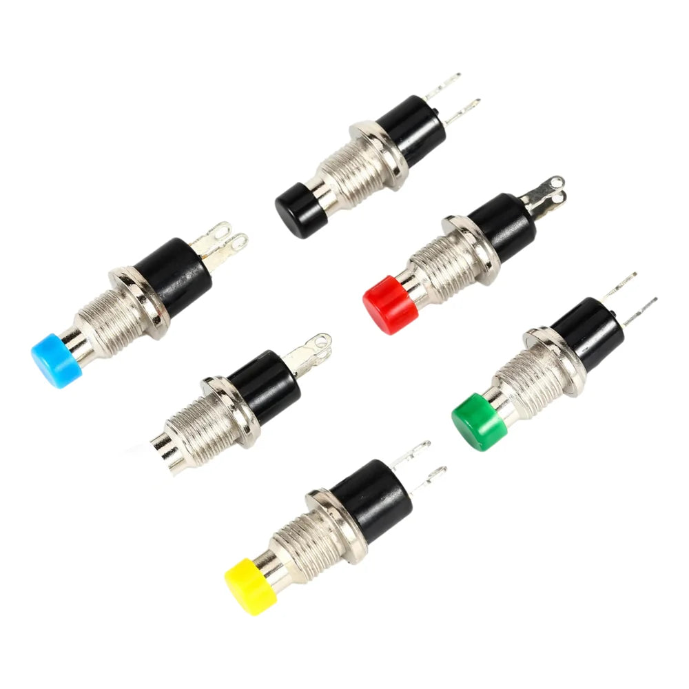6PCS PBS-110 7MM Momentary Push Button Switch Press The Reset Switch Momentary ON OFF Push Button Micro Switch Normally Open