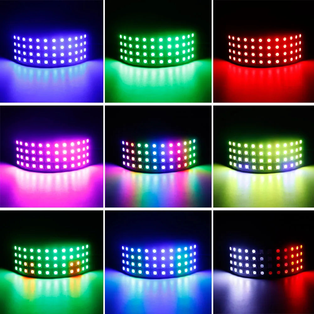 WS2812B Mini LED Digital Flexible Individually Addressable Panel 4X12 48Pixels WS2812IC Module Matrix Screen DC5V