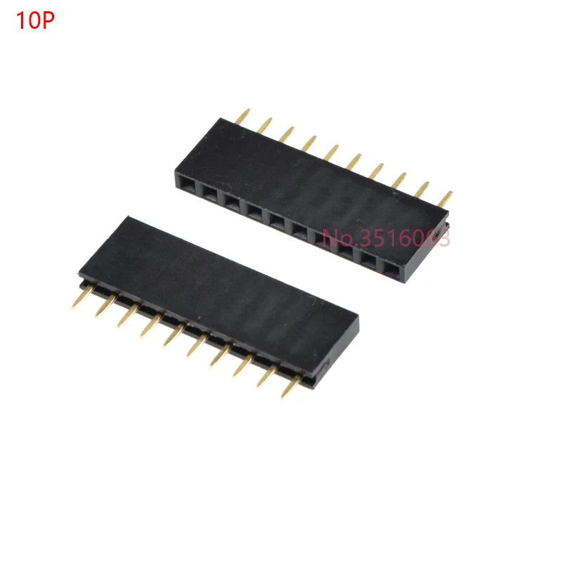 10PCS 2/3/4/5/6/7/8/10/12/16/20/40 Pin Single Row Straight Pin Female Header 2.54MM Pitch Connector Socket 2P/3P/4P/16P/20P/40P