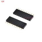 10PCS 2/3/4/5/6/7/8/10/12/16/20/40 Pin Single Row Straight Pin Female Header 2.54MM Pitch Connector Socket 2P/3P/4P/16P/20P/40P