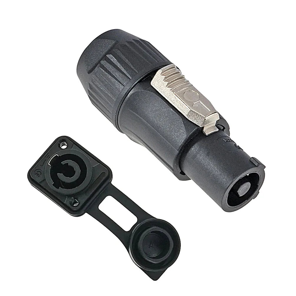 2PCS Powercon Connector 3-Pin 20A 250V  IP65 Waterproof Panel Mount Locking Power Adapter for Speaker/Audio/DJ Equipment