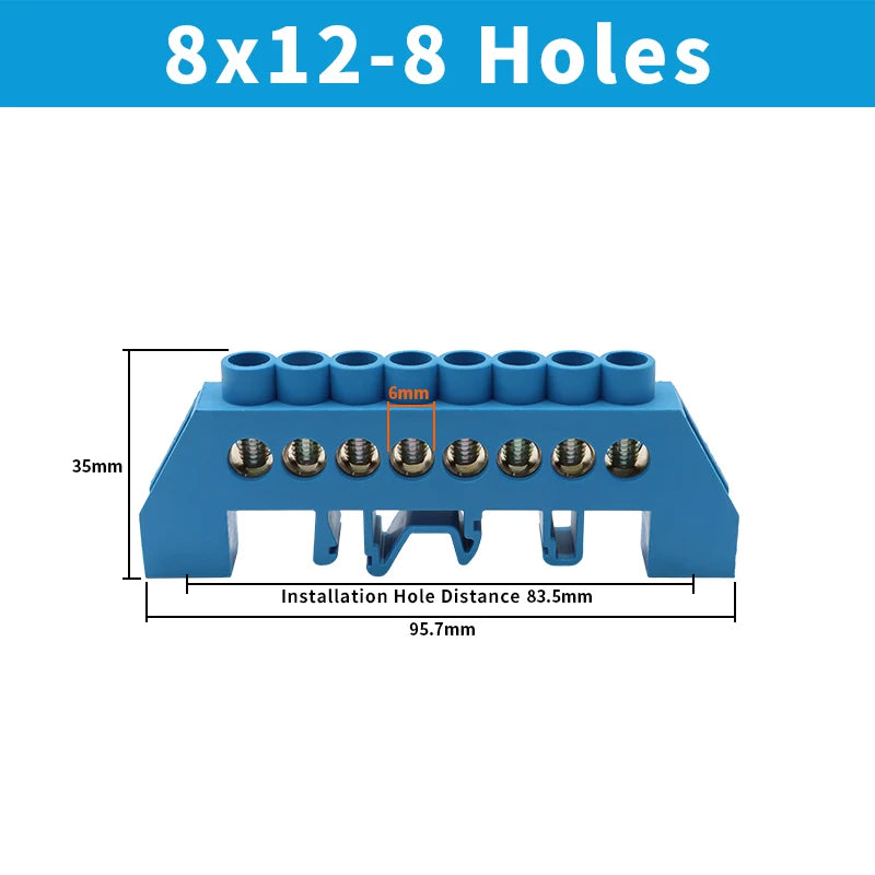 OMCH Terminal Bar 7x10 9x14mm Brass Ground Neutral Block High Conductivity Bridge Connector for Power Distribution Cabinet