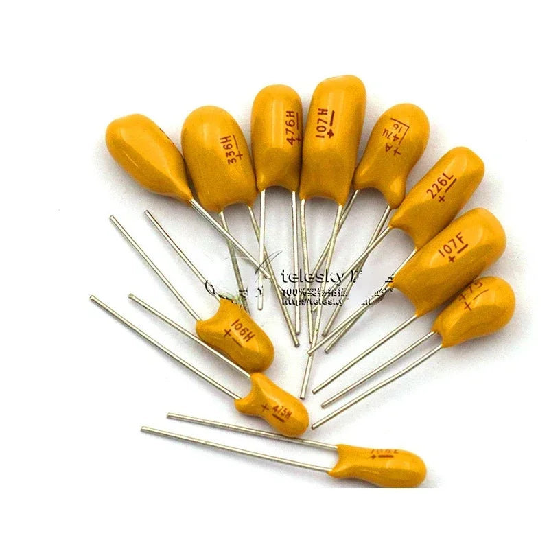 5PCS DIP Tantalum Capacitor 16v 25V 35V 50V 0.47UF 0.1UF 1UF 2.2UF 3.3UF 4.7UF 10UF 22UF 33UF 47UF 100UF 106 475 226 107 336 225