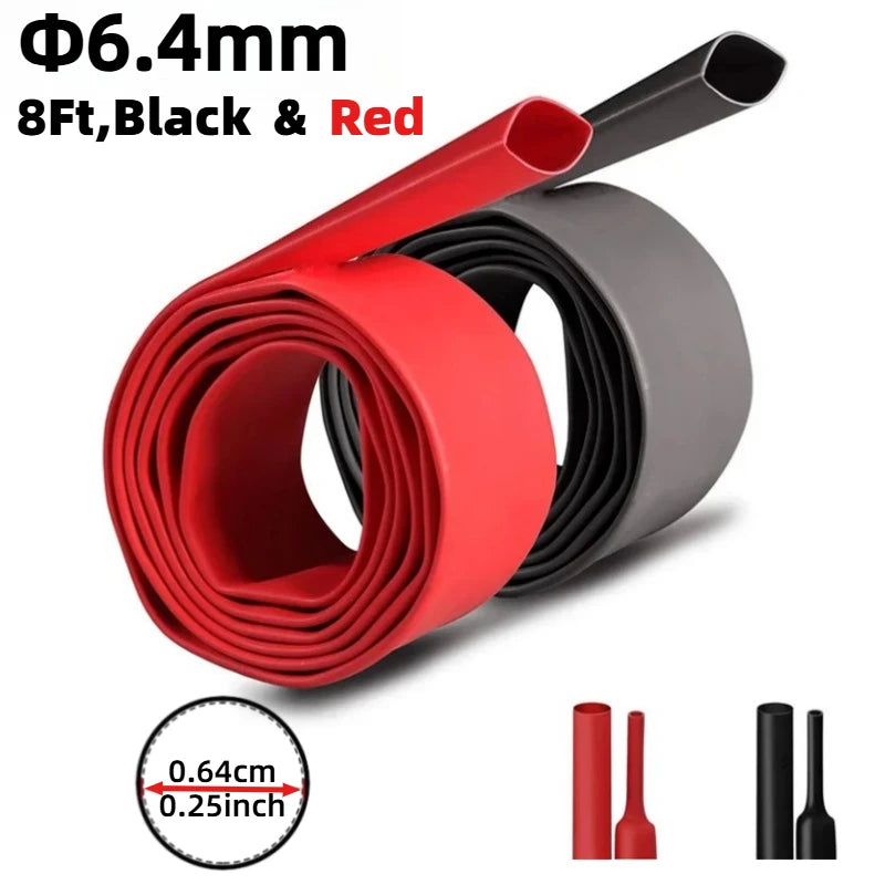 8ft/ 2.4m Length Heat Shrink Tubing Kit, 3:1 Ratio Marine Heat Shrink, Large Marine Dual Wall Adhesive Shrinkable Wire Wrap Tube