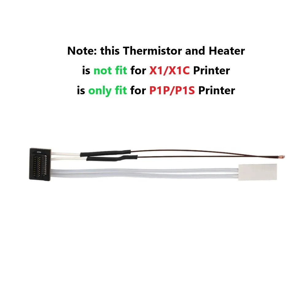For Bambu Lab Hotend V2.0 V3.0 Kit X1C P1P Thermistor & Ceramic Heater Plate Hotend V3 Heater Cartridge 24V 50W 3D Printer Parts