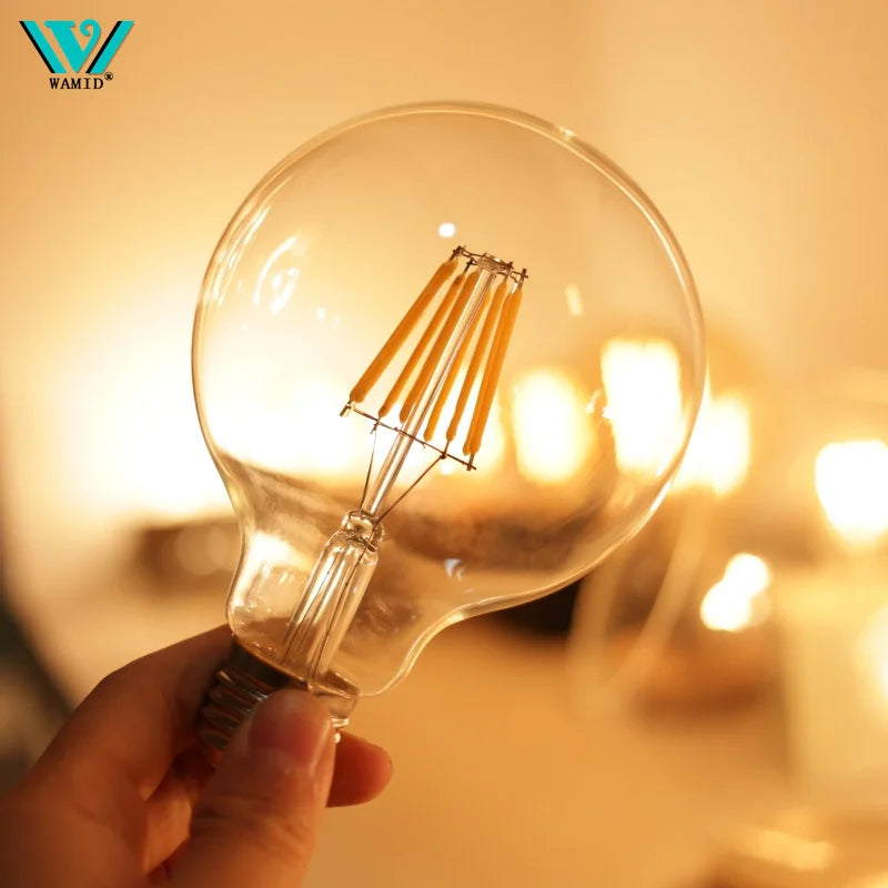 Retro Edison Filament LED Light Bulb E27 AC 220V 240V G80 G95 G125 Globe Light Glass Bulb 2W 4W 6W 8W Lampara LED Lamp
