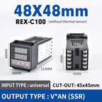 REX-C100 Digital RKC PID Thermostat Temperature Controller digital REX-C100/ 40A SSR Relay/K Thermocouple Probe/heat sink