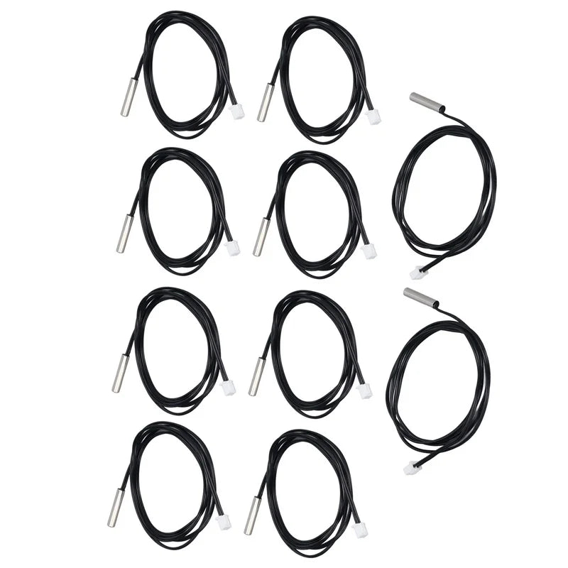 10Pcs Thermistor Sensor NTC Temp Temperature Probe 5x25mm Cylindrical Head for Measuring10K B3950