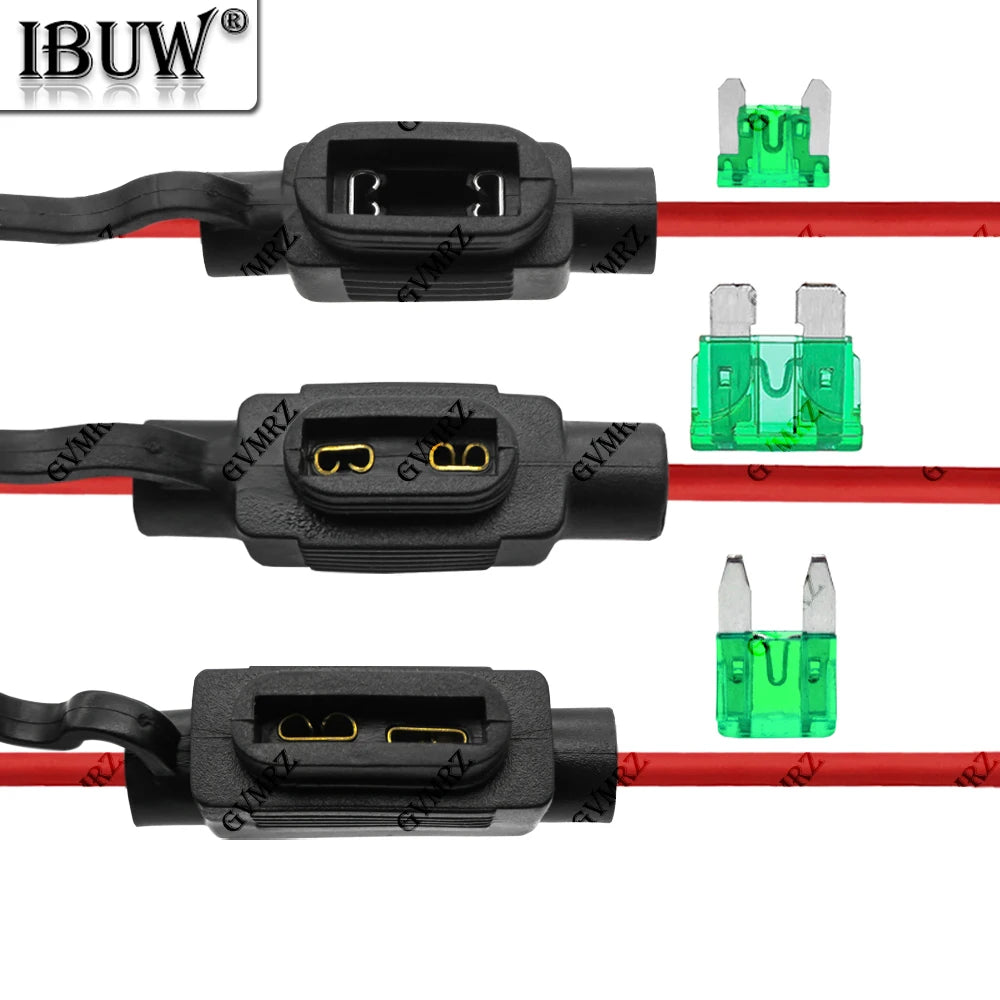 1Set 1A-40A Waterproof 32V Mini/Small/Medium Auto Fuse Holder 18/16/14/12/10AWG With Car Blade Fuse 3A 5A  10A 15A 20A 1A 7.5A