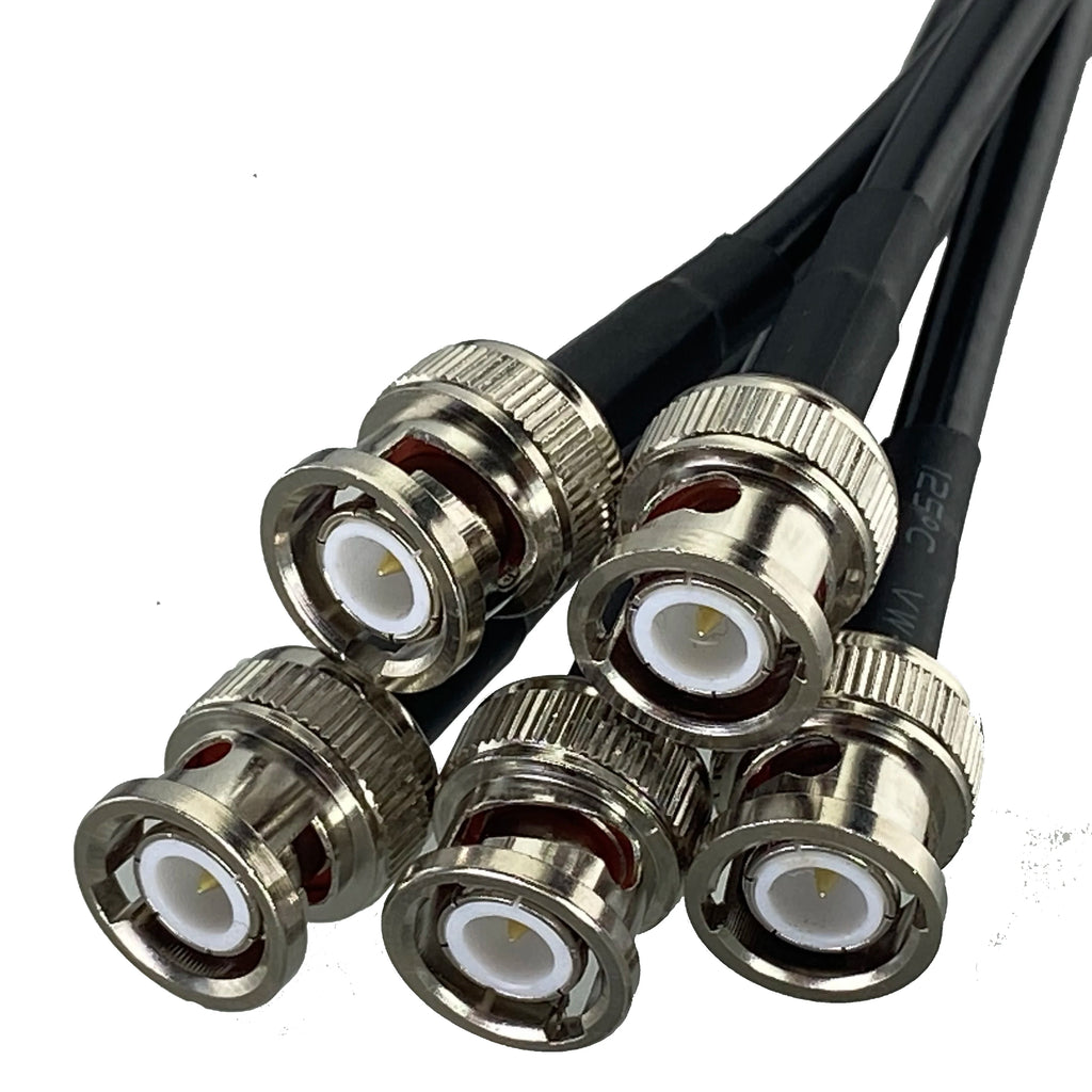 RG58 BNC Male Plug to BNC Female Jack Bulkhead Crimp Connector RF Pigtail Coax Jumper Cable Wire terminals 6inch~10FT