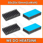 WE DO HEATSINK 50x25x10mm Heatsink Aluminum Black Anodize Heat Sink Cooler With Blue Thermal Pad