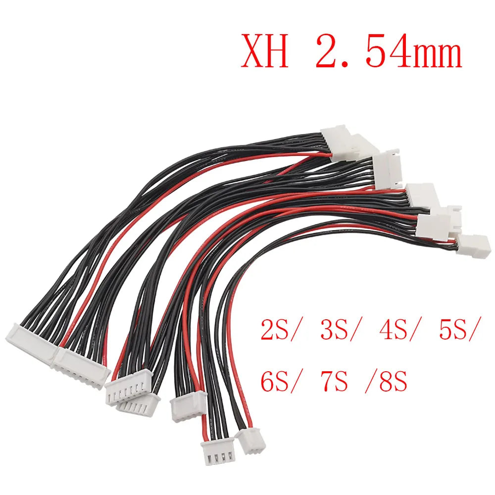 5Pcs XH 2.54mm JST Male to Female Connector 2S 3S 4S 5S 6S 7S 8S Lipo Balance Wire Extension Charged Cable Lead Cord