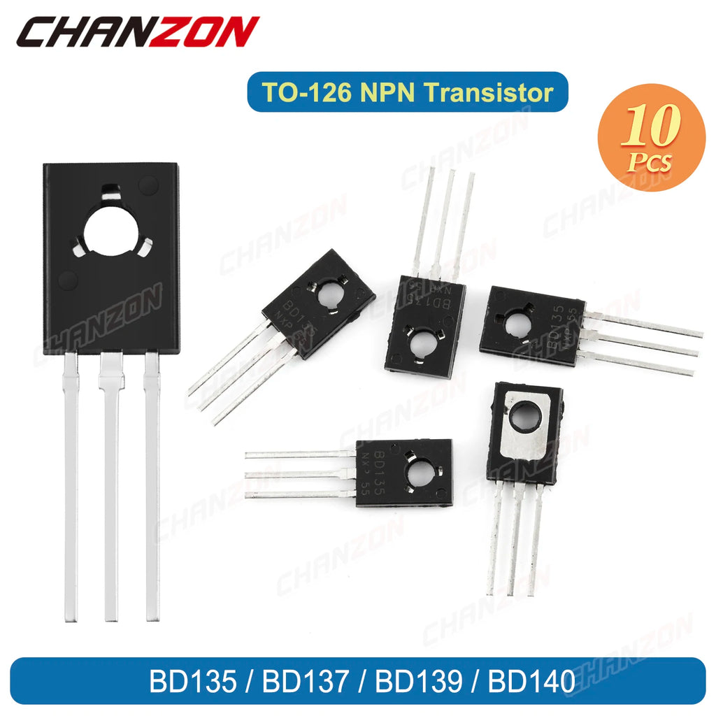 10Pcs Bd135 Bd137 Bd139 Bd140 Npn Amplifier Powerful Transistor Bipolar Junction Triode Tube Integrated Circuit New Original BJT
