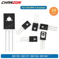 10Pcs Bd135 Bd137 Bd139 Bd140 Npn Amplifier Powerful Transistor Bipolar Junction Triode Tube Integrated Circuit New Original BJT