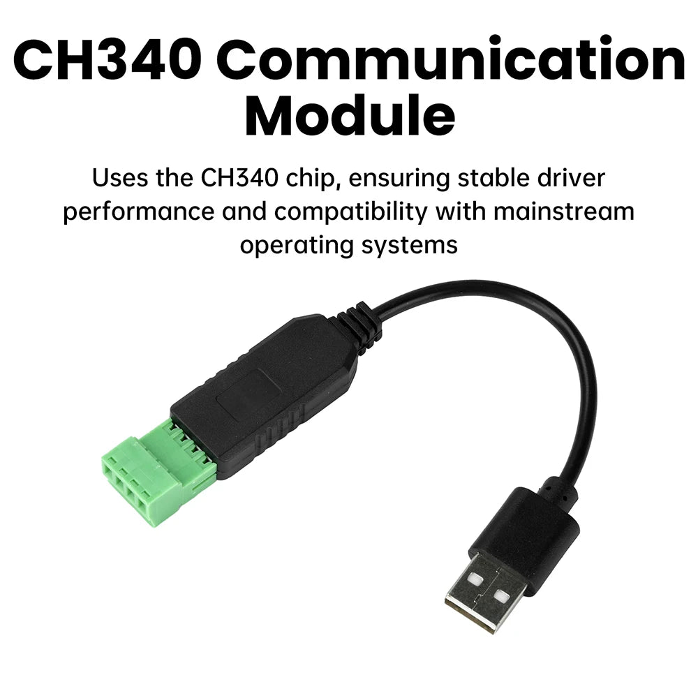 USB to RS485 Serial Converter Communication Module CH340 PLC Serial Port IO Module RS-485 Connector For Windows MacOS Linux