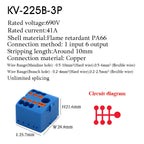 1PC 225 Series Wire Connectors Plug-in Electrical Terminal Block Spliceable One In Multiple Out Splitter Guide Rail Junction Box