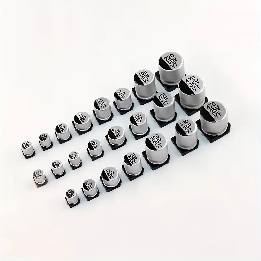 400/1500Pcs/Lot 1UF~1000UF 6.3V-50V 24/36 Value SMD Aluminum Electrolytic Capacitors Assortment Kit + Box