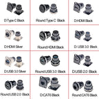 1PC Metal D Type Module RJ45 CAT6&USB 2.0/3.0&Type C&HDMI-Jack Socket Through Network Panel Mounting Electronic Connector