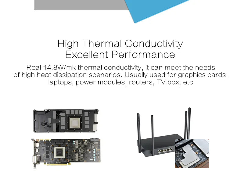 14.8W/mk Heat Conducting Thermal Pad Computer Laptop GPU VGA Video Card CPU Heatsink Cooling Conductive Silicone Grease Shim Mat