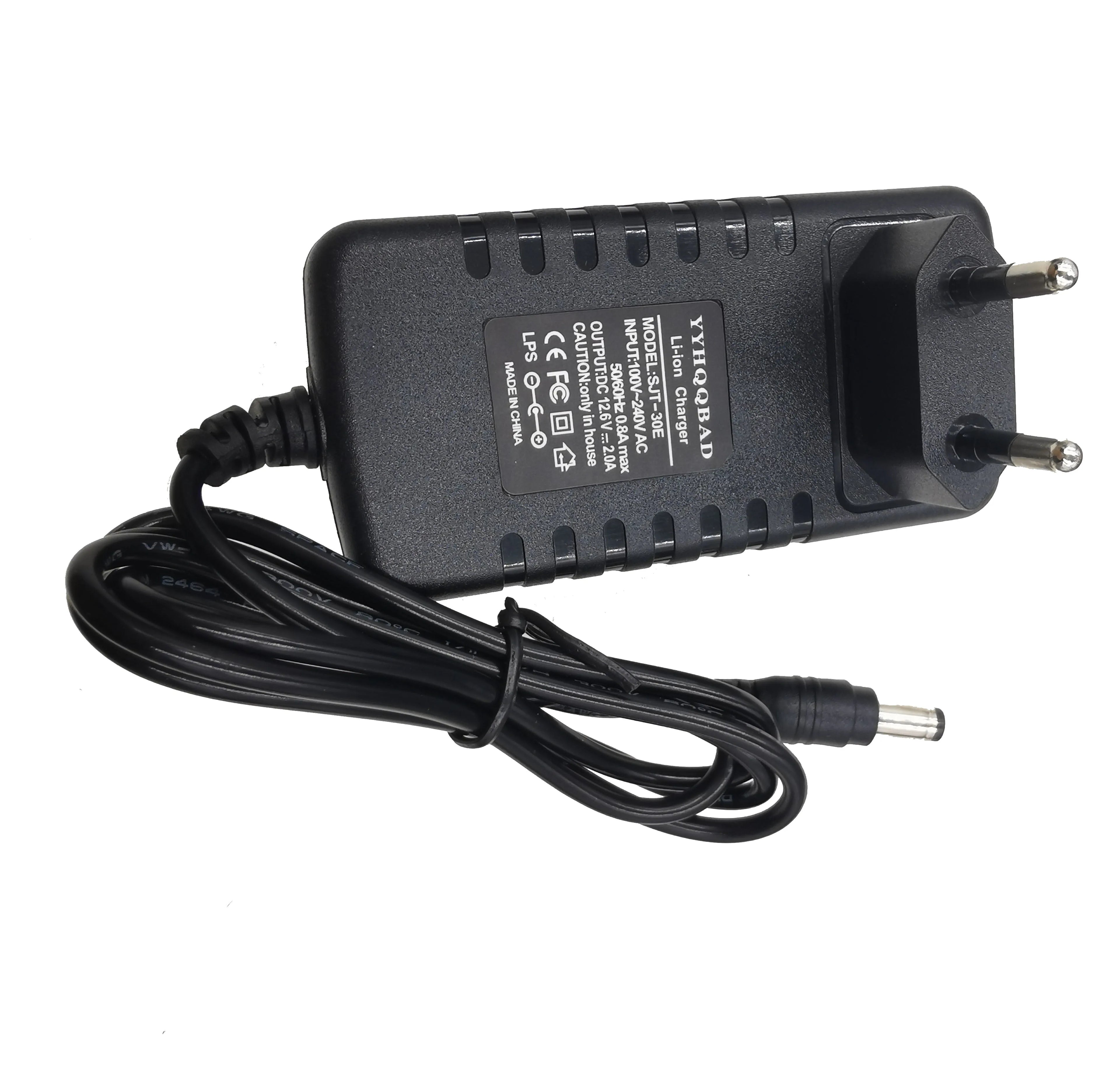12.6V 2A Li-ion Battery Charger for 10.8V 11.1V Battery 3S 18650 Battery Pack Connector DC5525