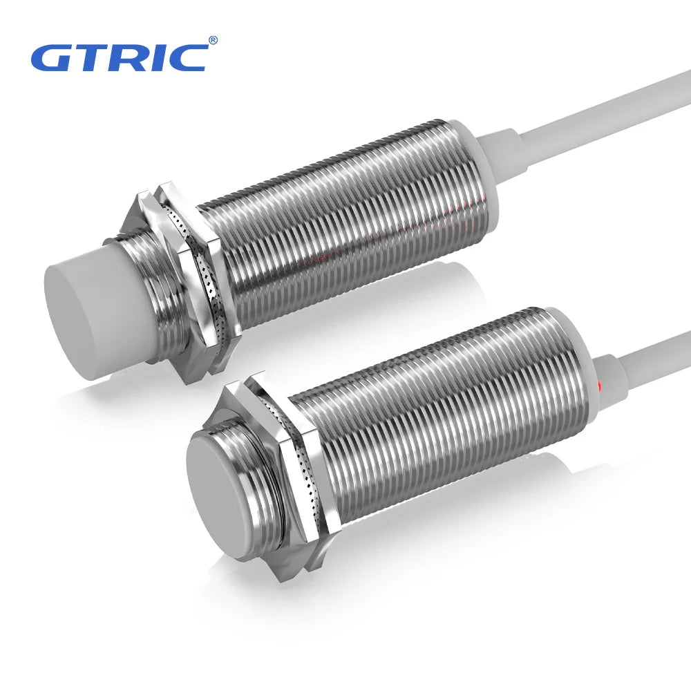 GTRIC M18 Capacitive Proximity Sensor 10-30V DC 3 Wires NPN PNP NO NC Flush Non-Flush Non-Metal Sensing Switch With 2m Cable