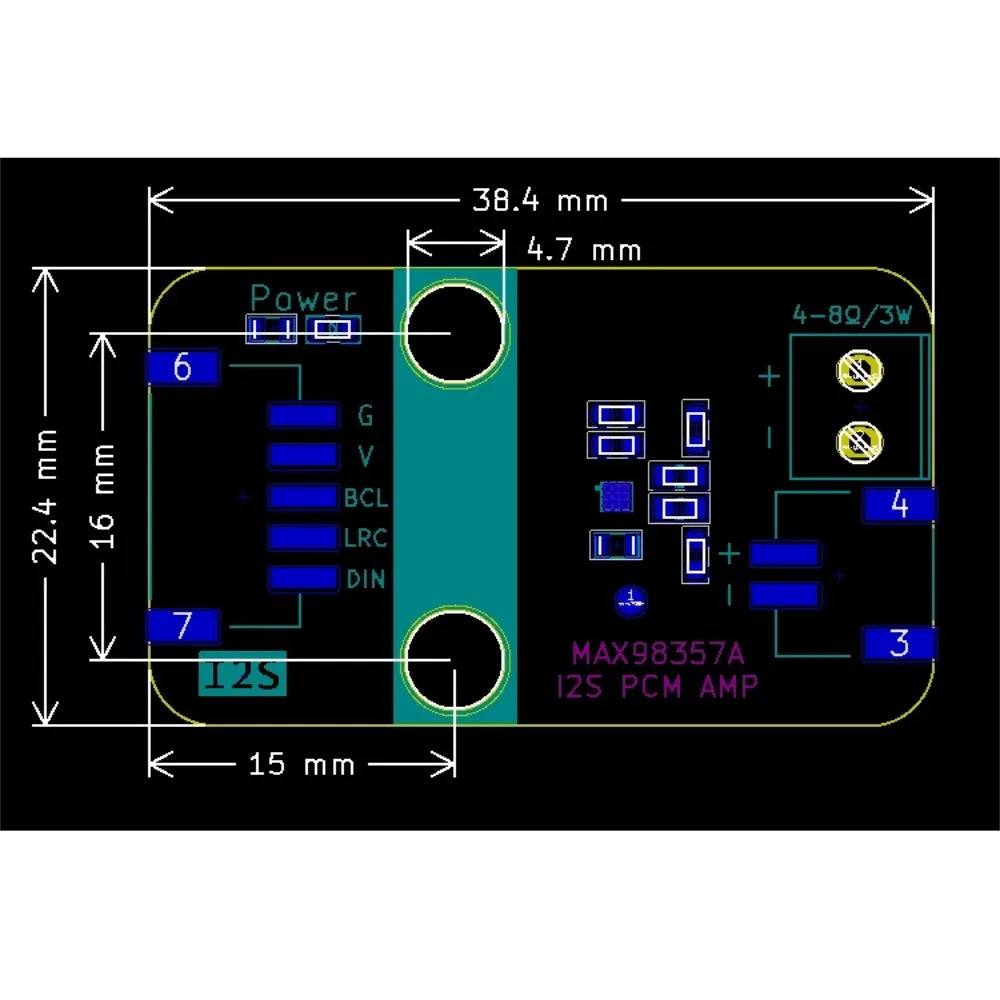 MAX98357A I2S Class D Amplifier Module 3W 5V Without Filtering 2831 Speaker for ESP32 Arduino Raspberry Pi DIY Audio Project