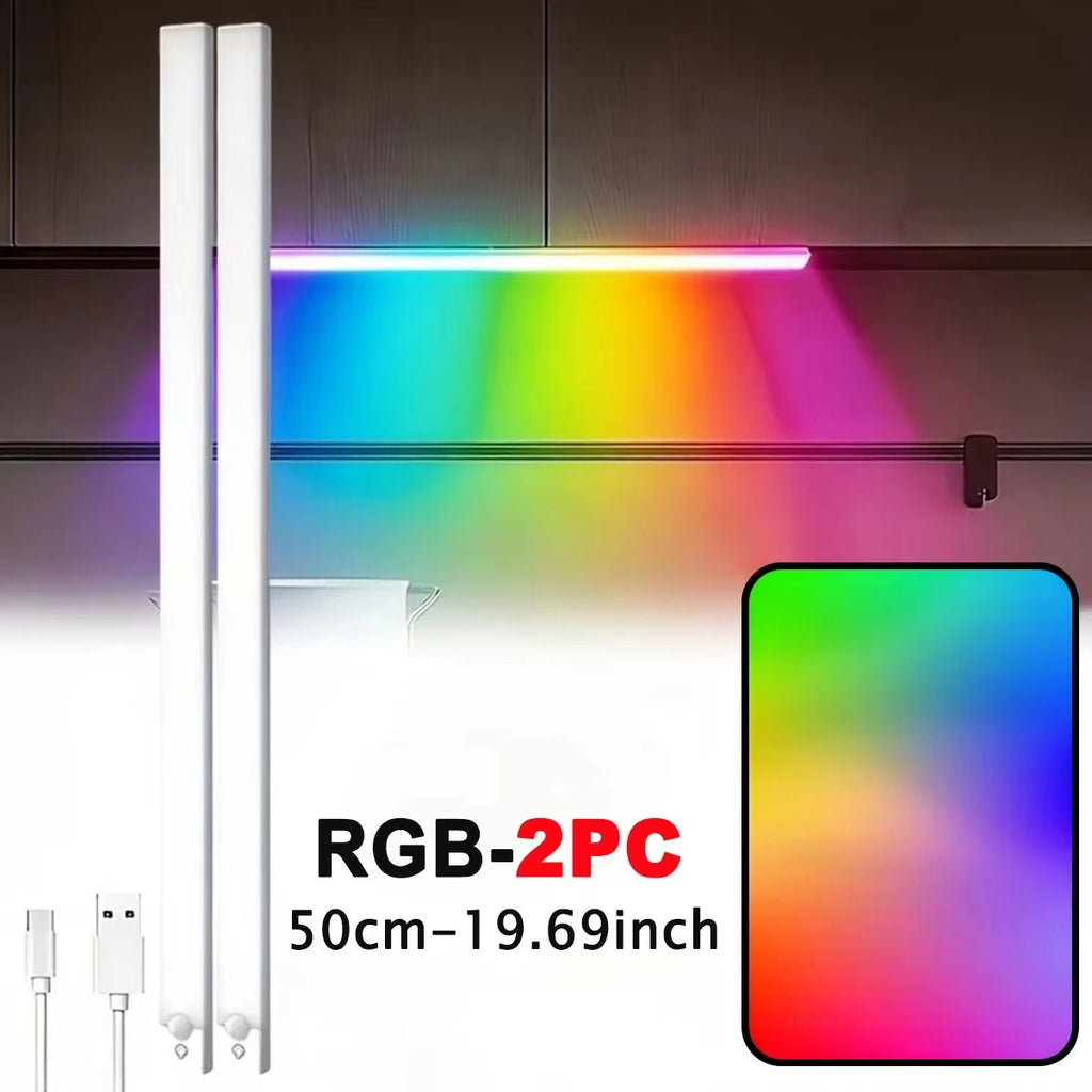 RGB Ambient Sensor Light -  Rechargeable Magnetic Wall Lamp Mood Ambient Light for Cabinet Hallway Stair