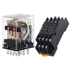 10PCS Intermediate Relay Miniature Control Small With Base Socket Copper Coil DC 12V 24V AC 110V 220V HH52P/53P/54P HH62P HH63P