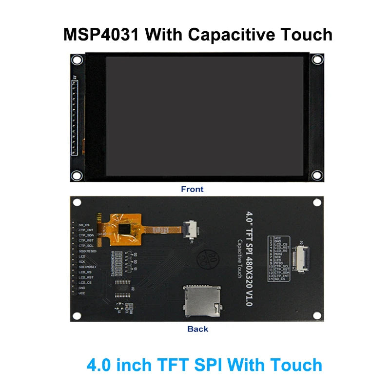 4.0 Inch 320X480 SPI TFT LCD Module ESP32 Display ST7796 TN Capacitive Touch LCD Screen for Arduino/Mega2560/C51/STM32//ESP32