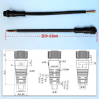 5Pairs M12 Small Metal Head Black Waterproof IP67 2 3 4 5 6 8Pin Cable Wire Plug for LED Strips Male and Female  DC Connector