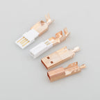Hi-End Rose Gold Plated USB Connector USB A+USB B Type A-B Plug For DIY USB Cable Taiwan Made
