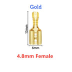 100PCS 2.8/4.8/6.3mm Female&Male Crimp Spade Connector Car Speaker Electrical Wire Connectors Transparent Sleeve