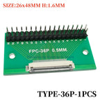 1PCS FFC/FPC Conversion Board 0.5mm Connector to 2.54MM Double Row Bent Pins 4/10/14/15/16/22/26/30/32/36/42/45/60/64/68/80/96P